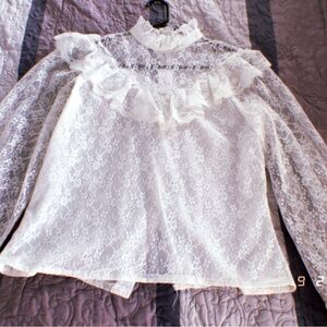 Gunne Sax White Lace Blouse